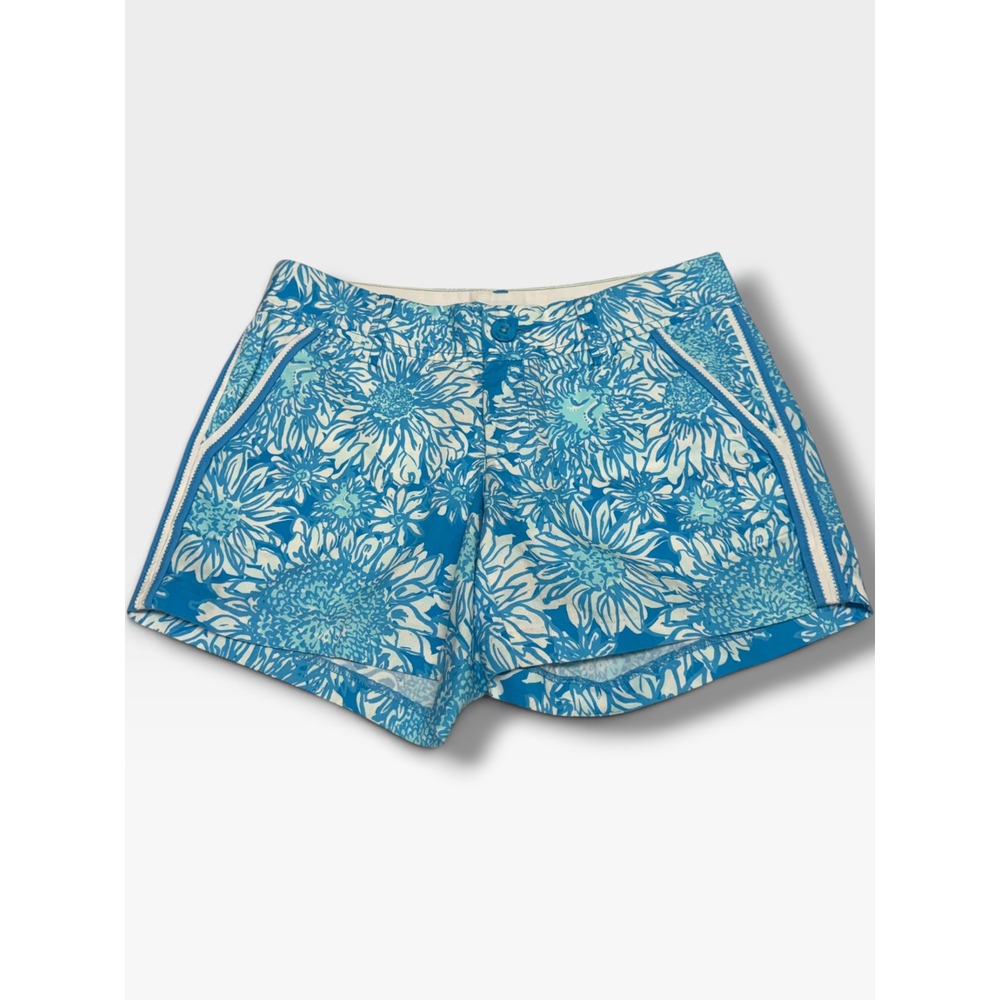 Lilly Pulitzer Callahan Shorts Lion in the Sun Ariel Blue White Size 0